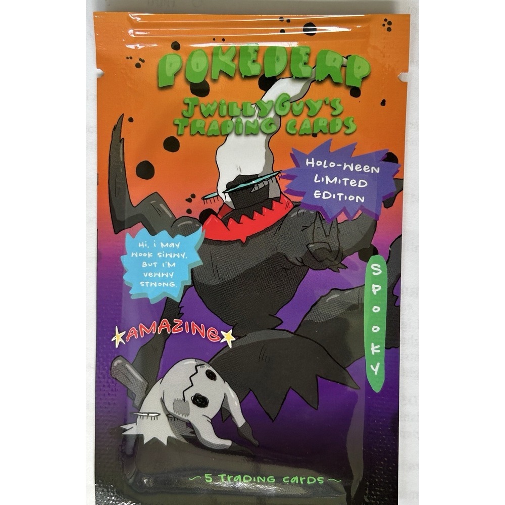New Sealed Pack of PokeDerp Holo-ween Rare Limited Edition by: J Willy Guy